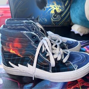 Vans Blue and White High-Top Sneakers